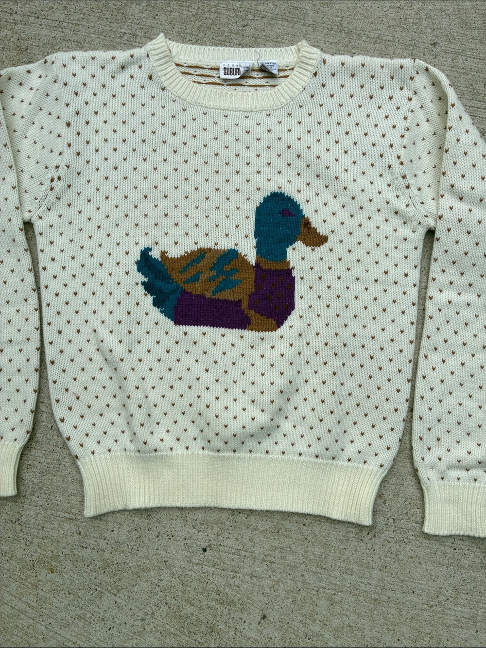 Vintage Country Suburbans acrylic sweater